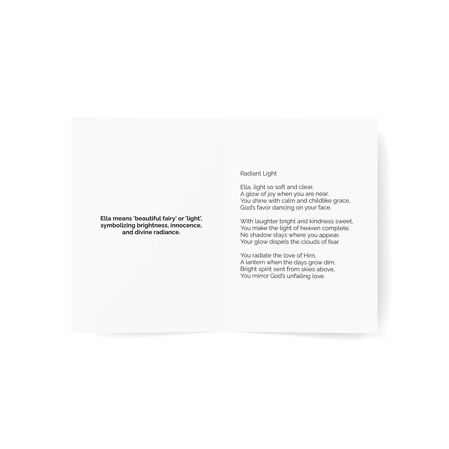 Ella - Personalized Name Meaning Card with Poem