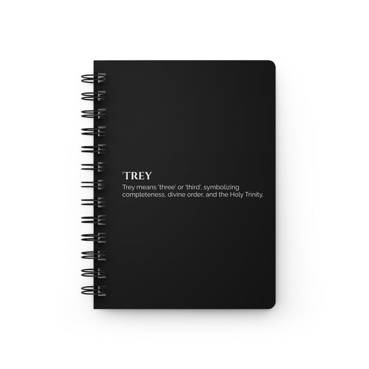 Trey - Custom Name Meaning Journal and Poem Black