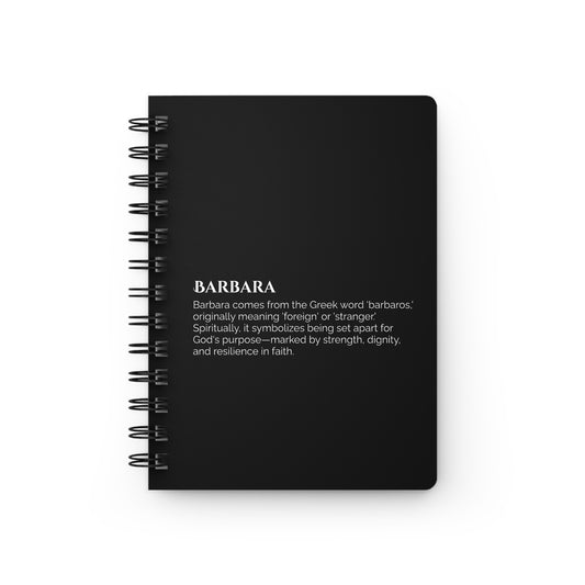Barbara - Custom Name Meaning Journal and Poem Black