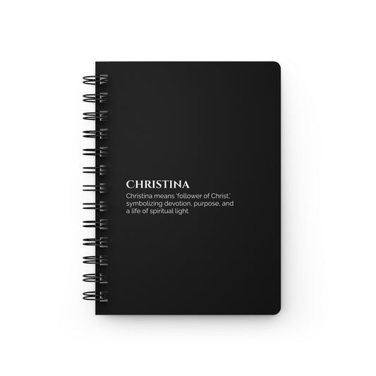 Christina - Custom Name Meaning Journal & Poem Black