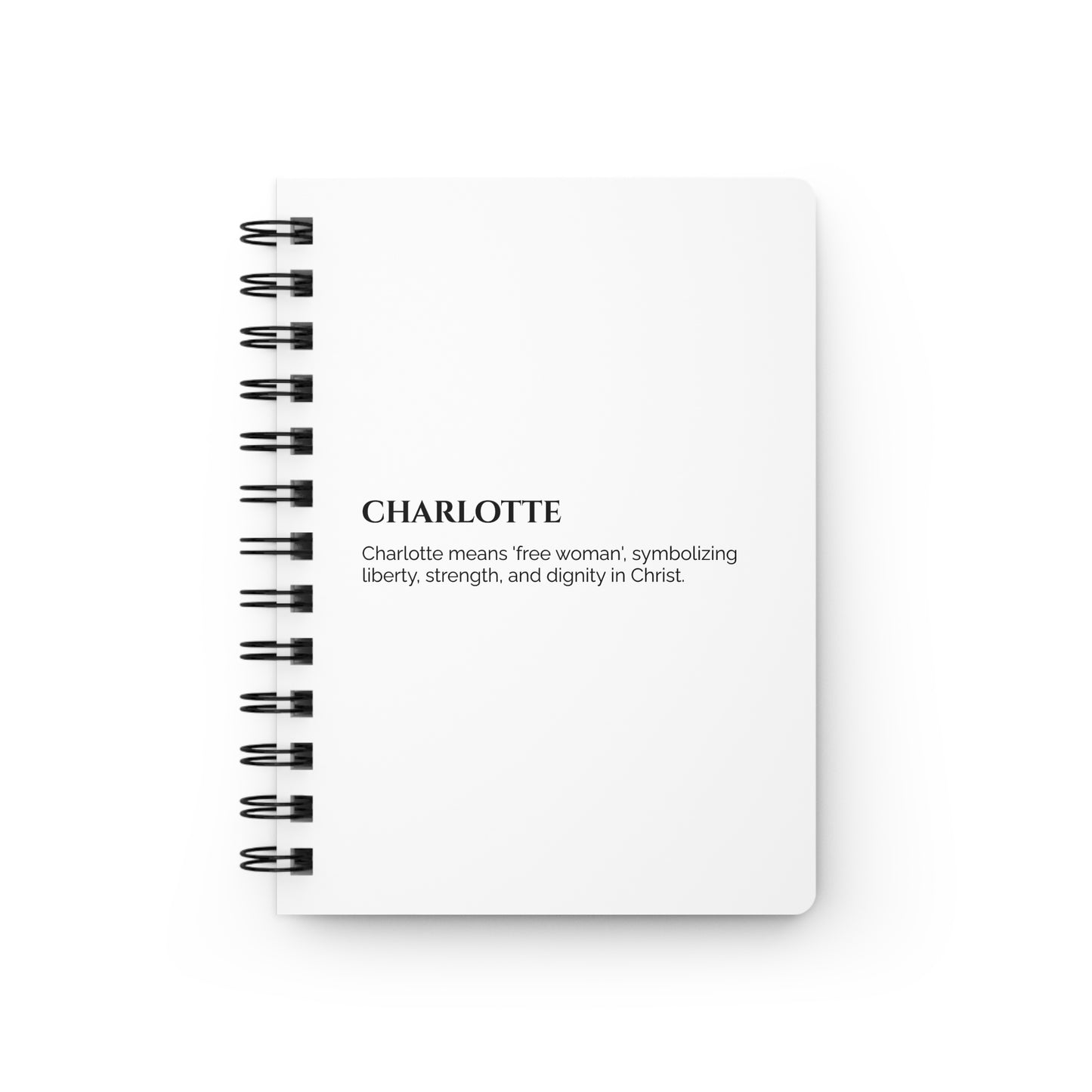 Charlotte - Custom Name Meaning Journal and Poem White