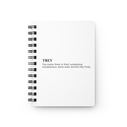 Trey - Custom Name Meaning Journal and Poem White