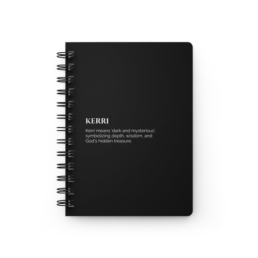 Kerri - Custom Name Meaning Journal and Poem Black