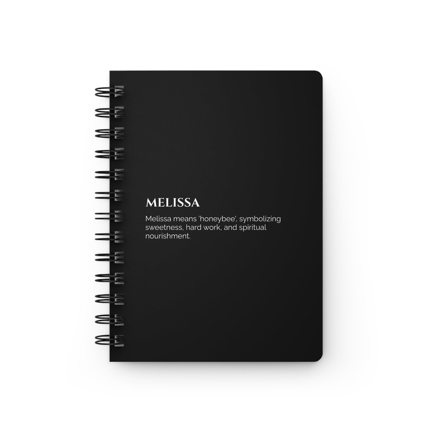 Melissa - Custom Name Meaning Journal & Poem Black