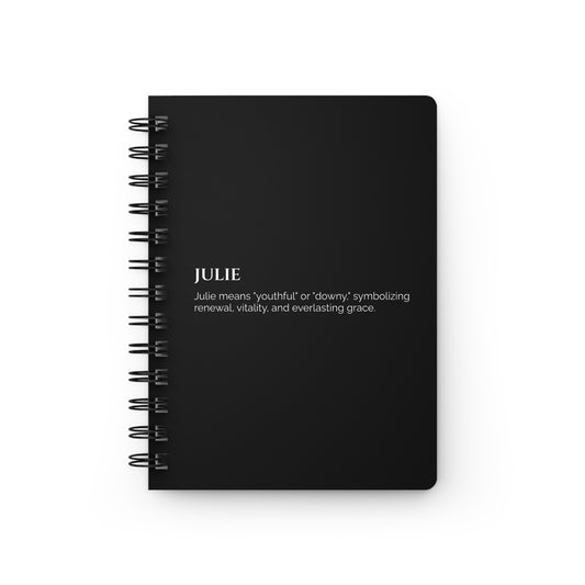 Julie - Custom Name Meaning Journal and Poem Black