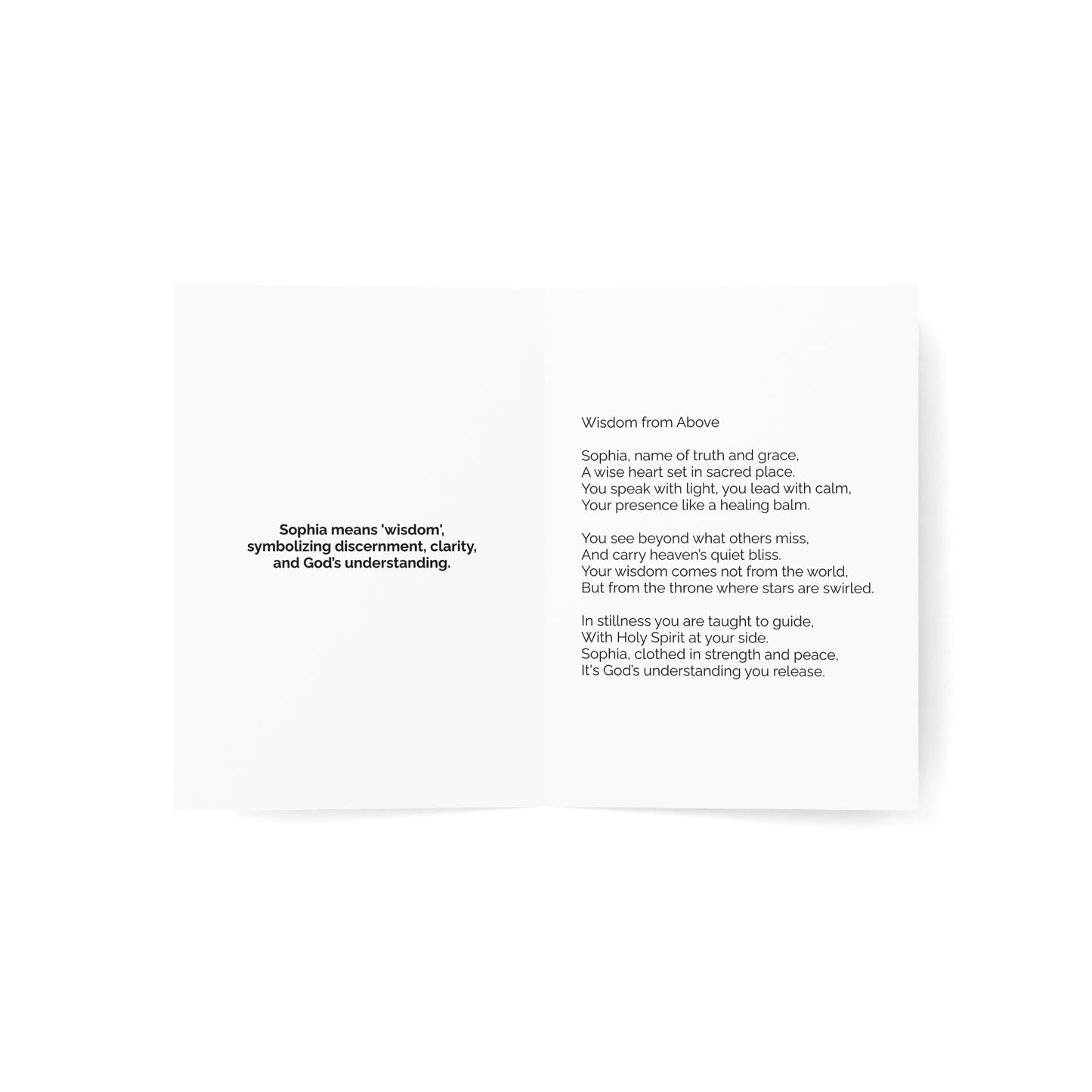 Sophia - Personalized Name Meaning Card with Poem
