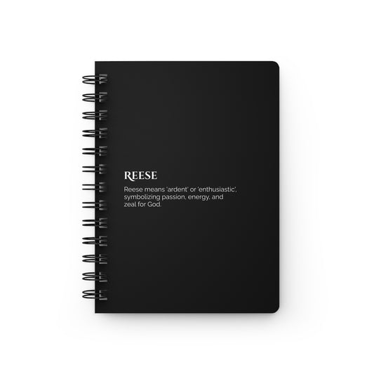 Reese - Custom Name Meaning Journal and Poem Black