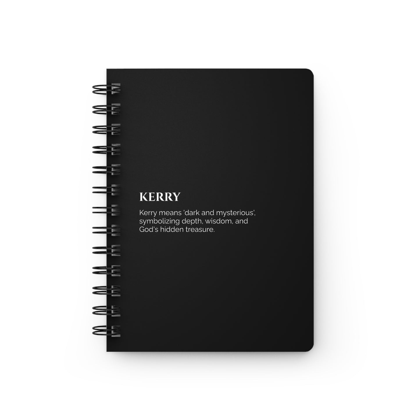 Kerry - Custom Name Meaning Journal and Poem Black