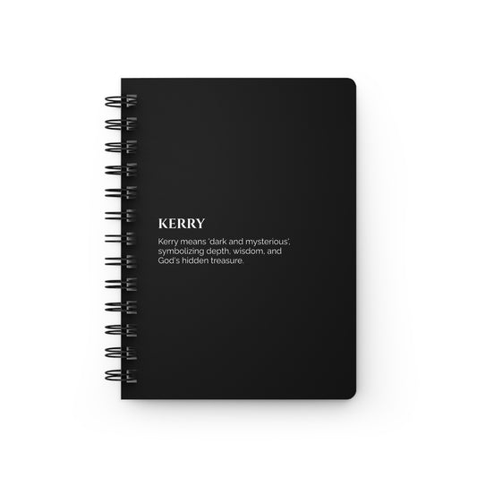Kerry - Custom Name Meaning Journal and Poem Black