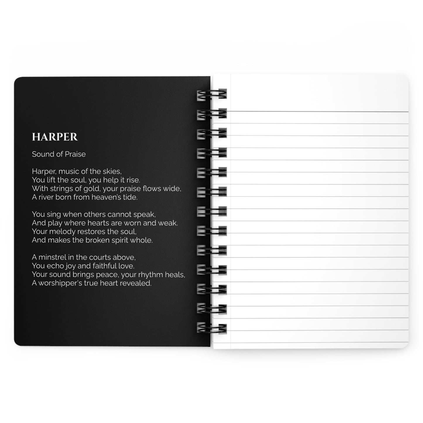 Harper - Custom Name Meaning Journal & Poem Black