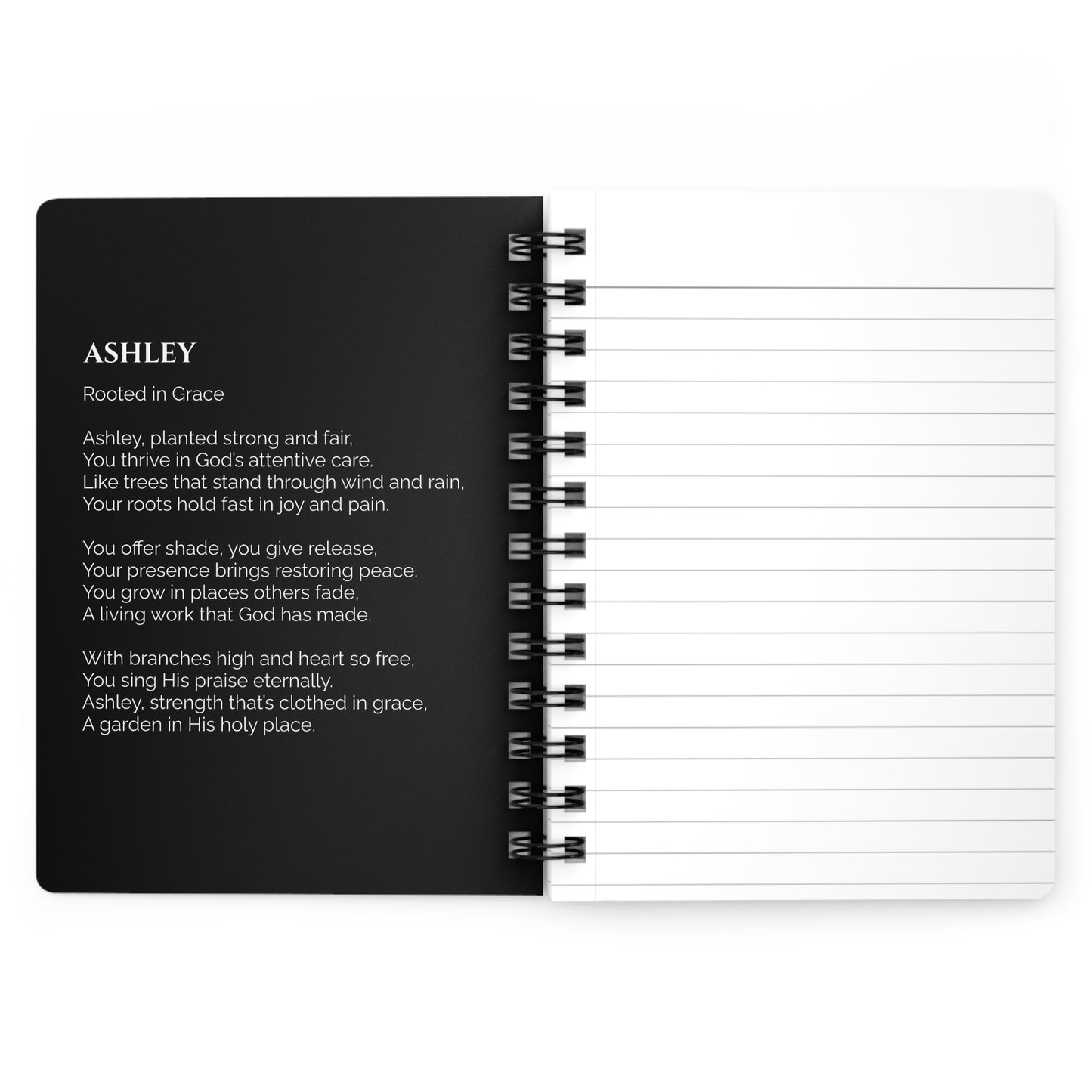 Ashley - Custom Name Meaning Journal & Poem Black
