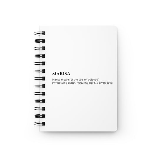 Marisa - Custom Name Meaning Journal and Poem White