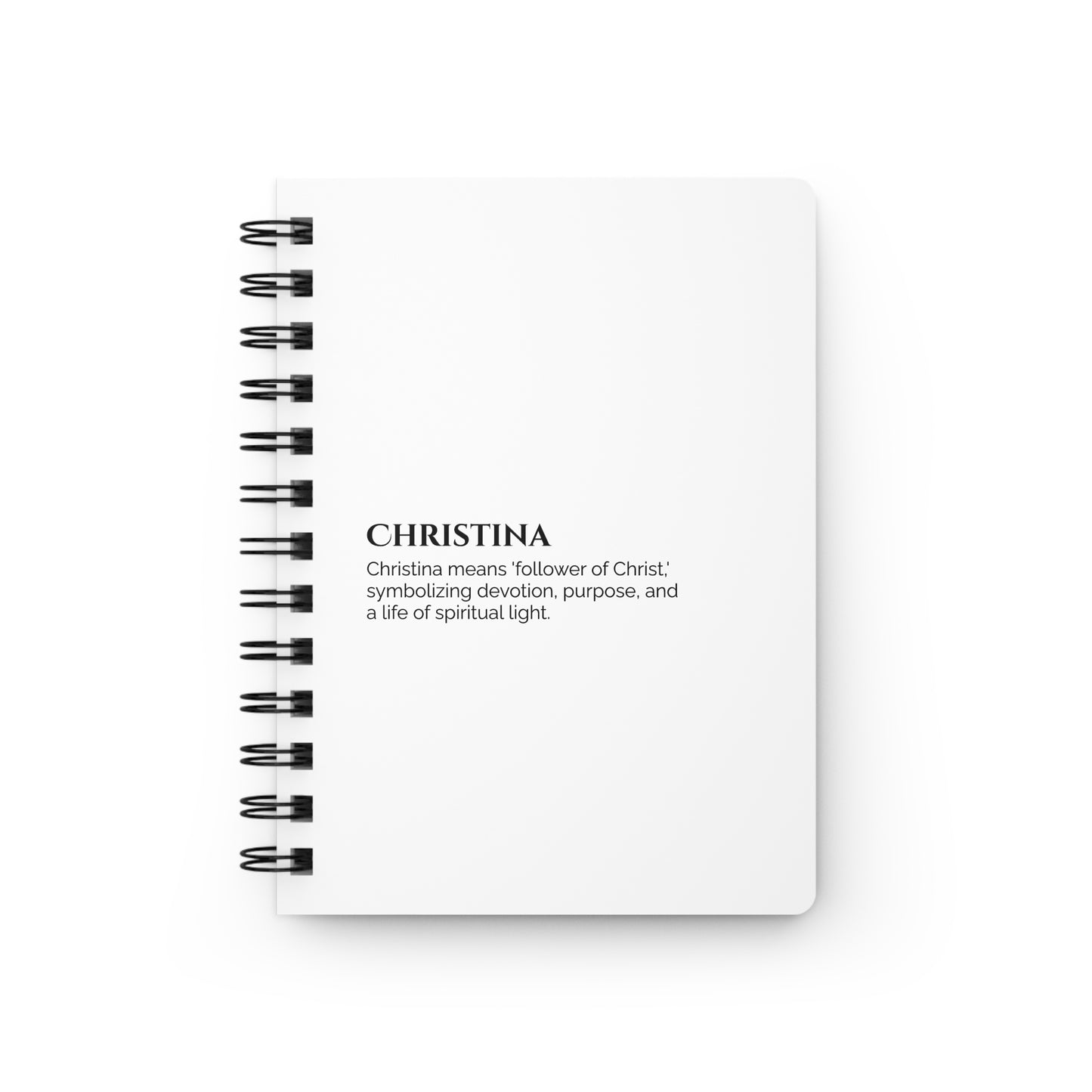 Christina - Custom Name Meaning Journal & Poem White