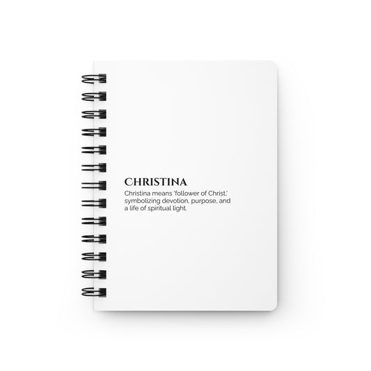 Christina - Custom Name Meaning Journal & Poem White