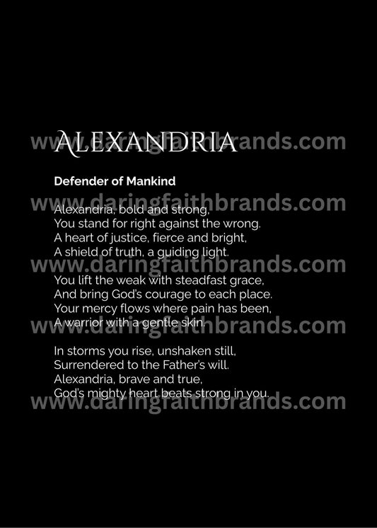 Alexandria - Custom Name Meaning Poem - Digital Download