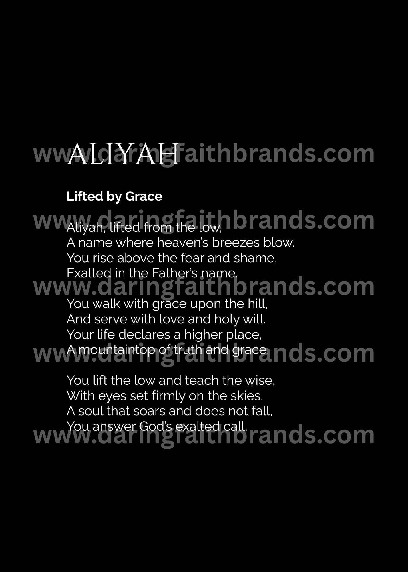 Aliyah - Custom Name Meaning Poem - Digital Download