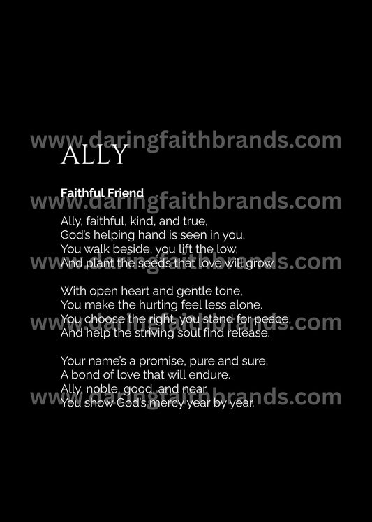 Ally - Custom Name Meaning Poem - Digital Download
