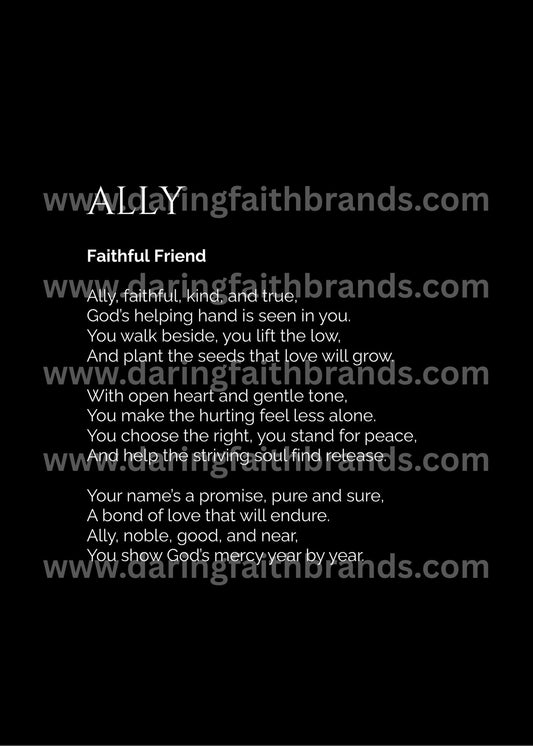 Ally - Custom Name Meaning Poem - Digital Download