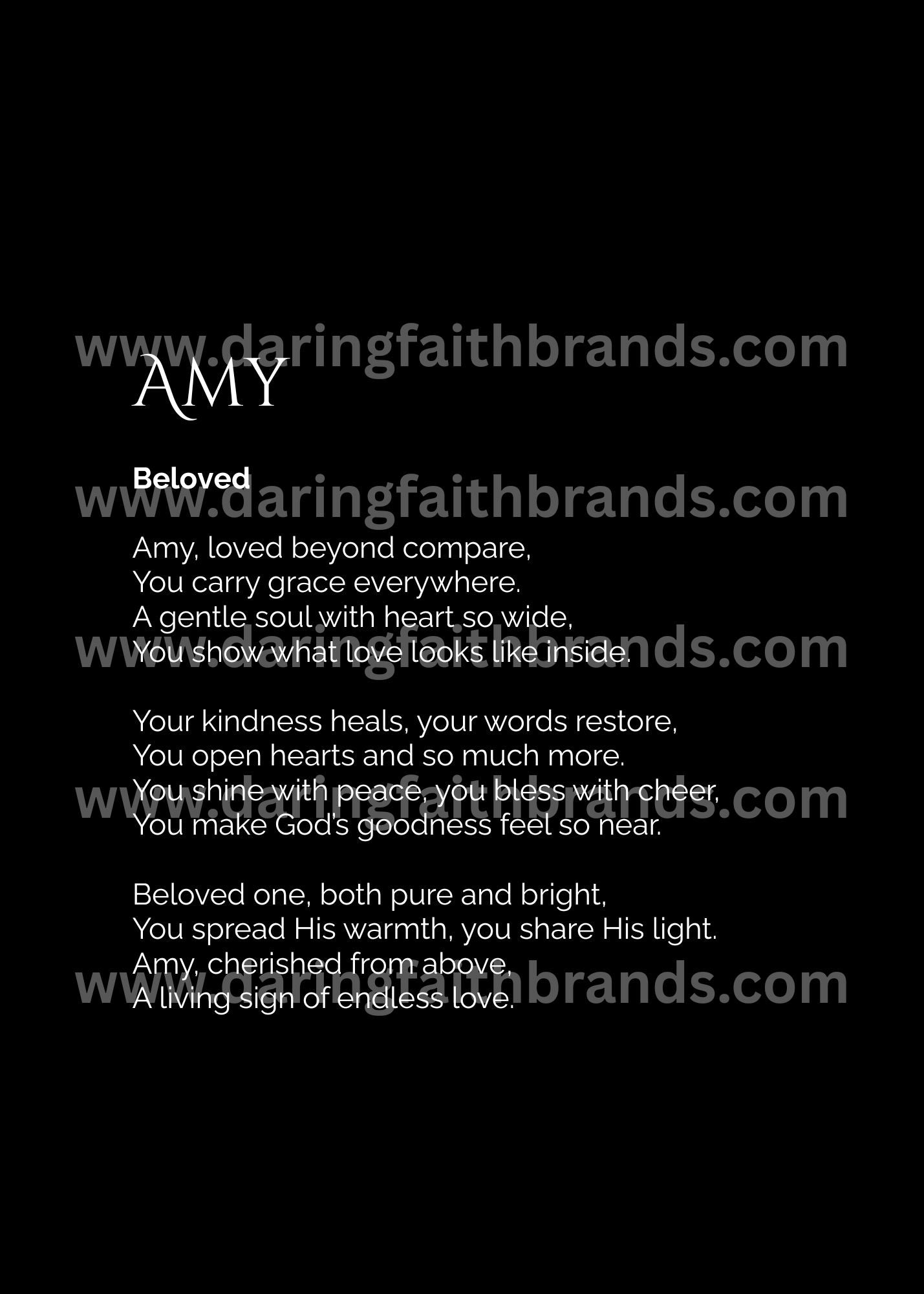 Amy - Custom Name Meaning Poem - Digital Download