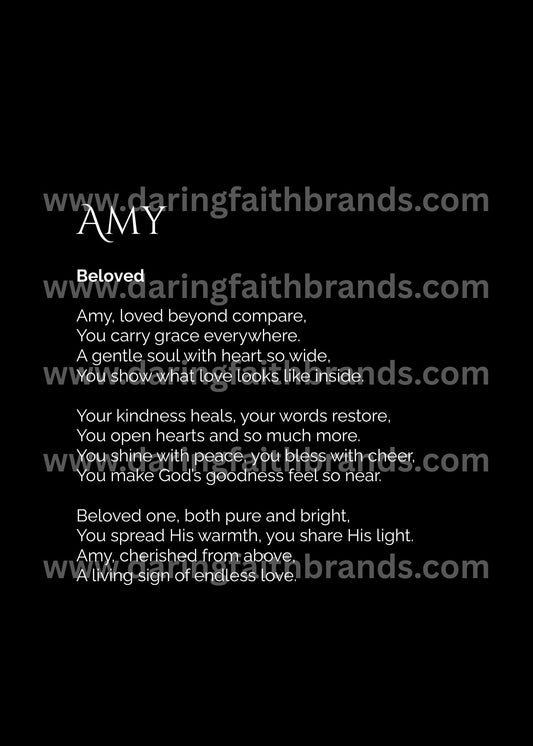 Amy - Custom Name Meaning Poem - Digital Download