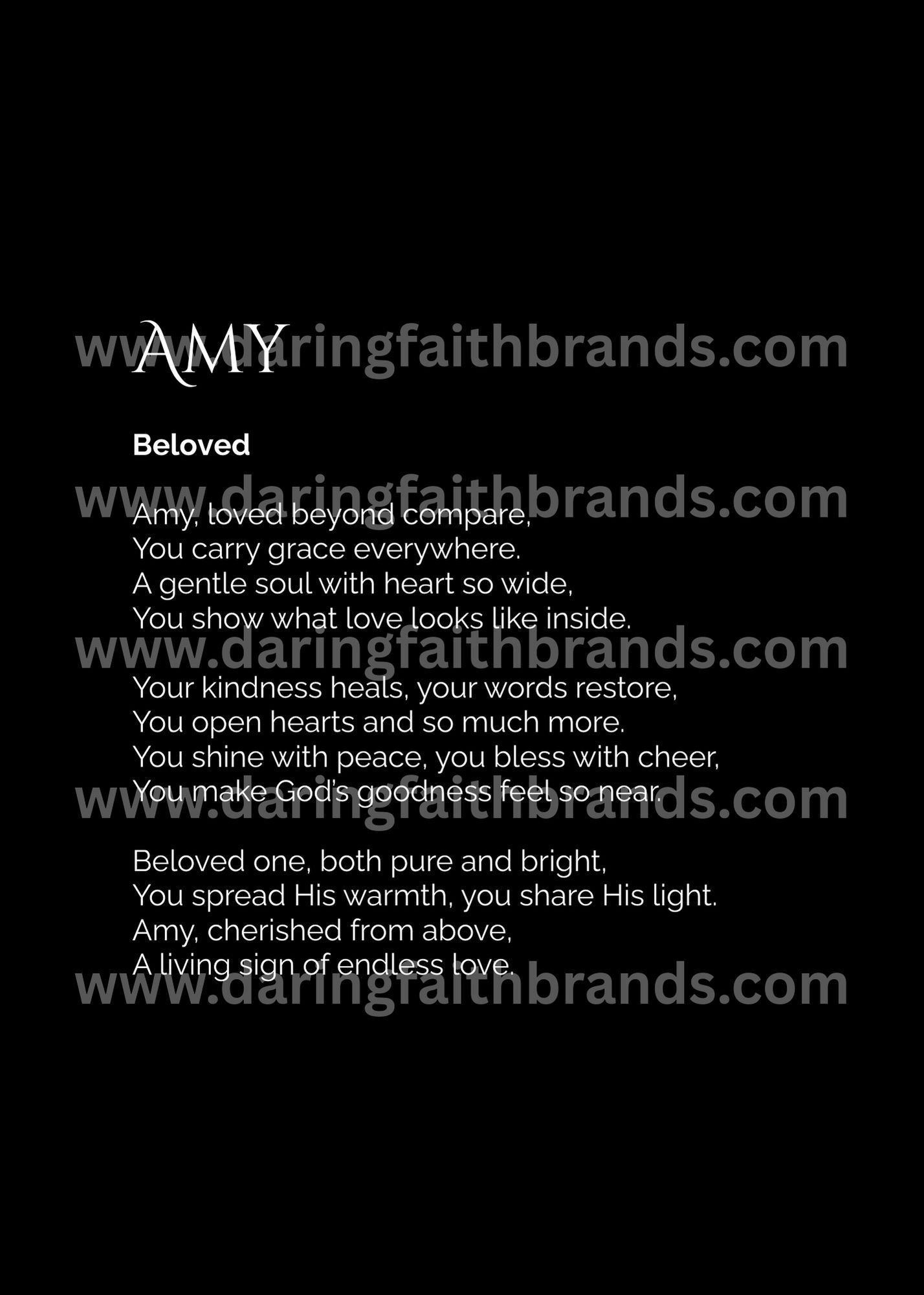 Amy - Custom Name Meaning Poem - Digital Download