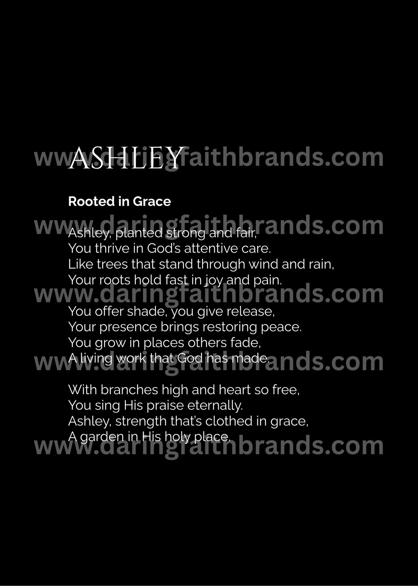 Ashley - Custom Name Meaning Poem - Digital Download