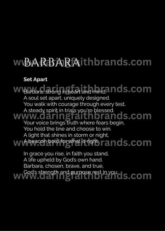 Barbara - Custom Name Meaning Poem - Digital Download