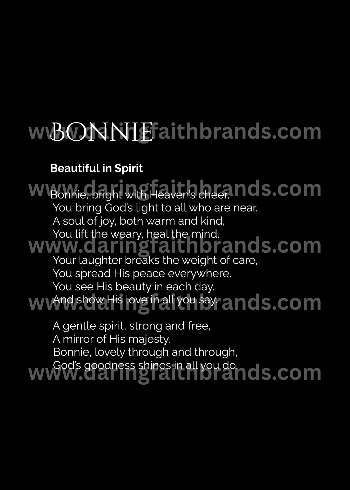 Bonnie - Custom Name Meaning Poem - Digital Download