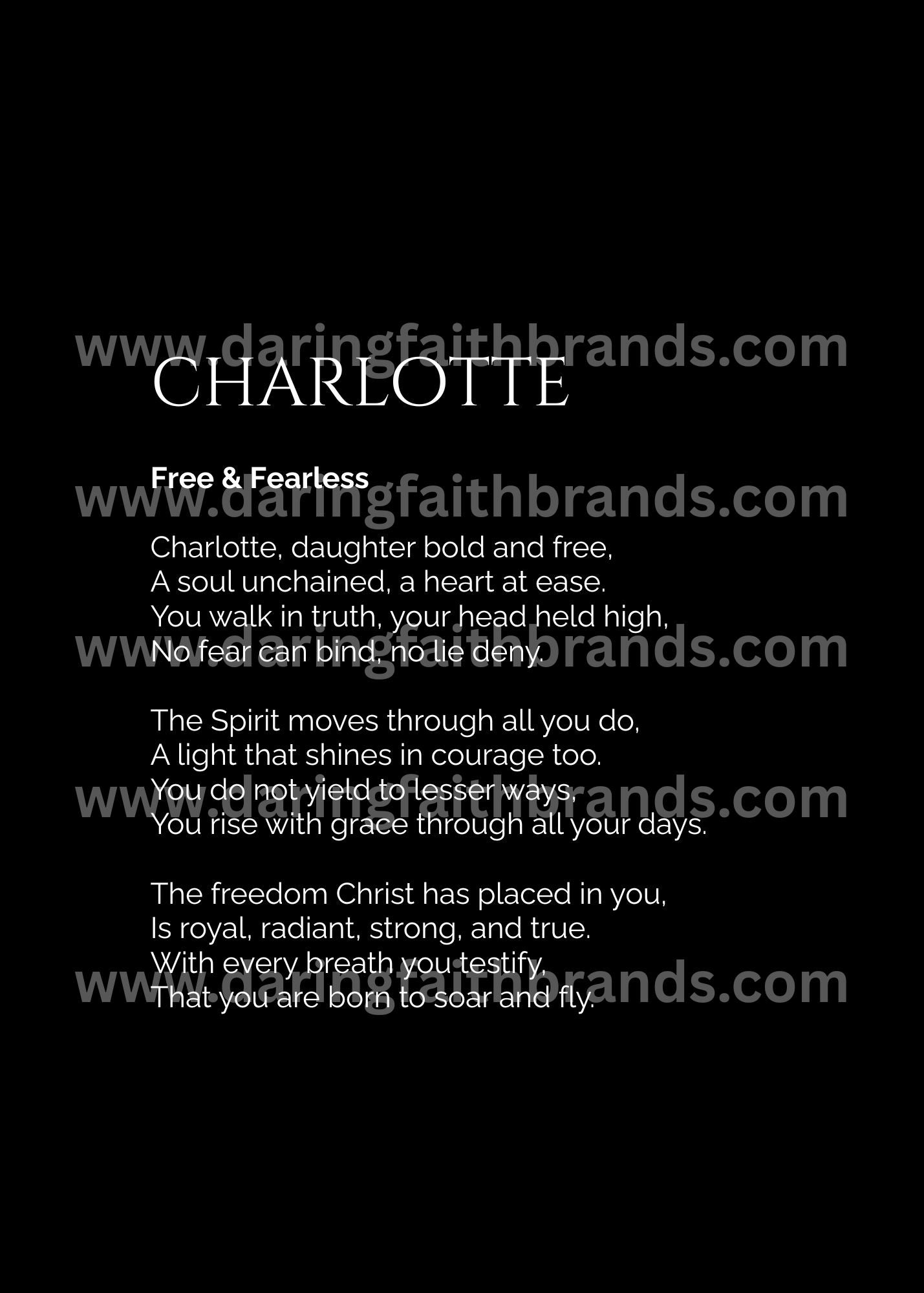 Charlotte - Custom Name Meaning Poem - Digital Download