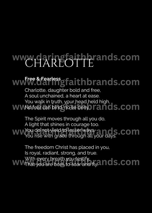 Charlotte - Custom Name Meaning Poem - Digital Download