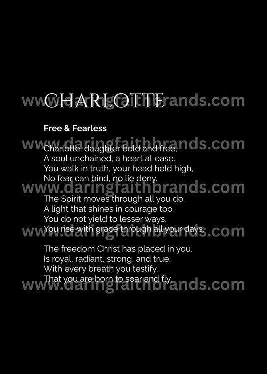 Charlotte - Custom Name Meaning Poem - Digital Download