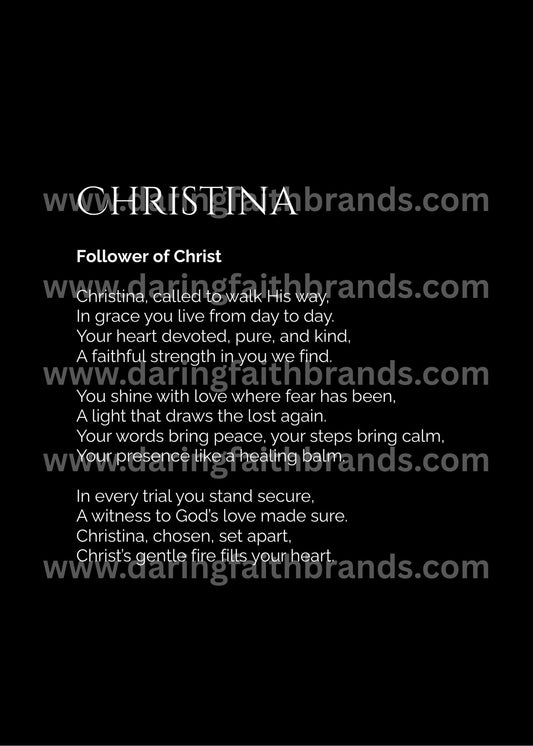 Christina - Custom Name Meaning Poem - Digital Download