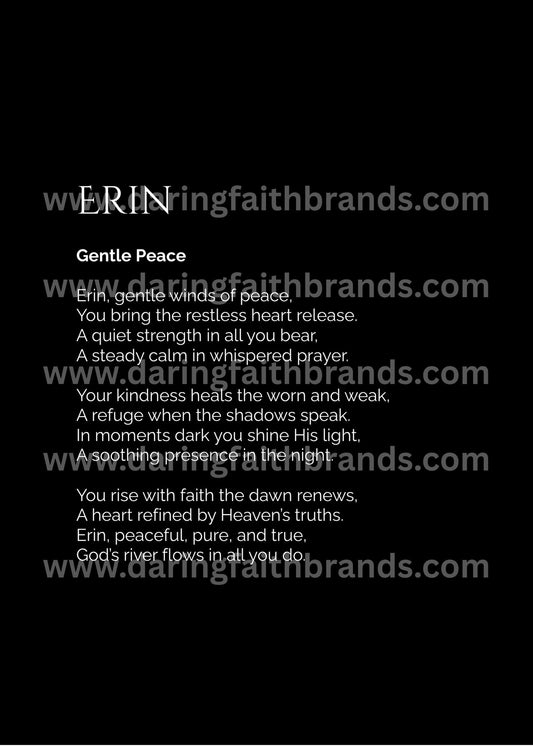 Erin - Custom Name Meaning Poem - Digital Download