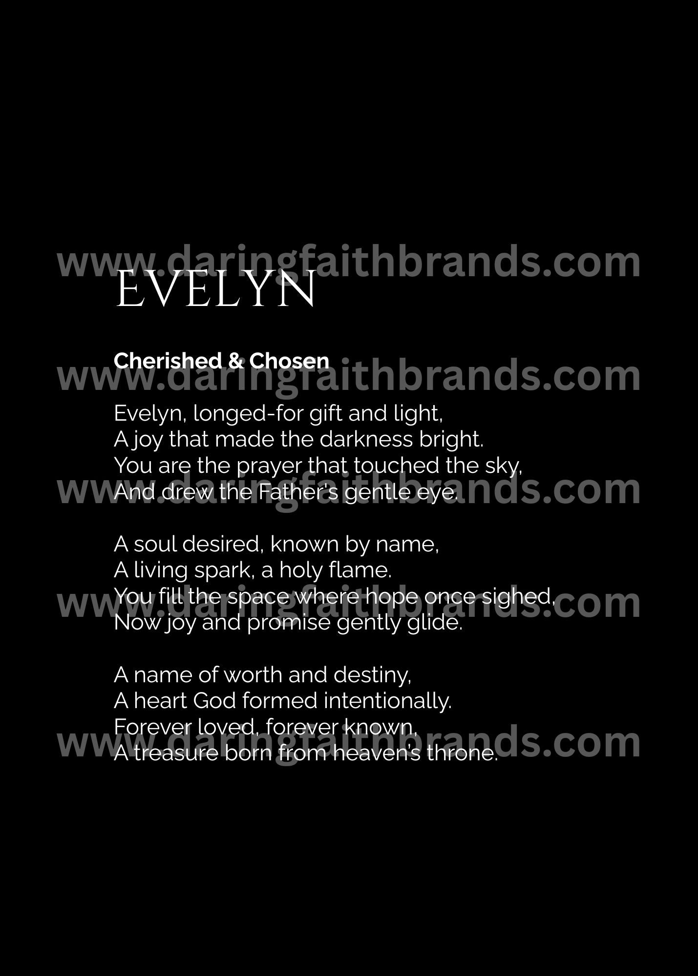 Evelyn - Custom Name Meaning Poem - Digital Download