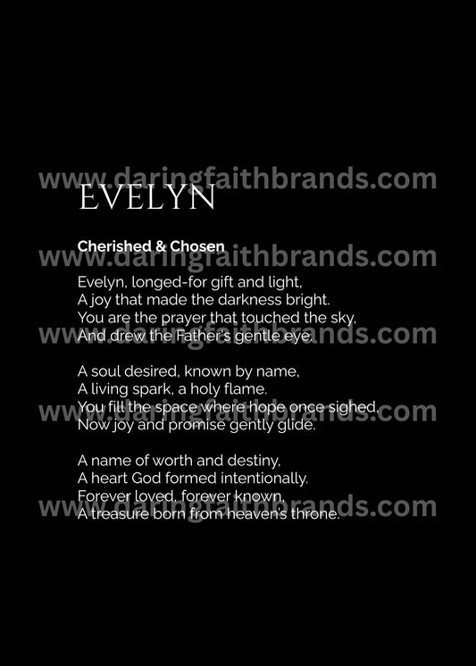 Evelyn - Custom Name Meaning Poem - Digital Download