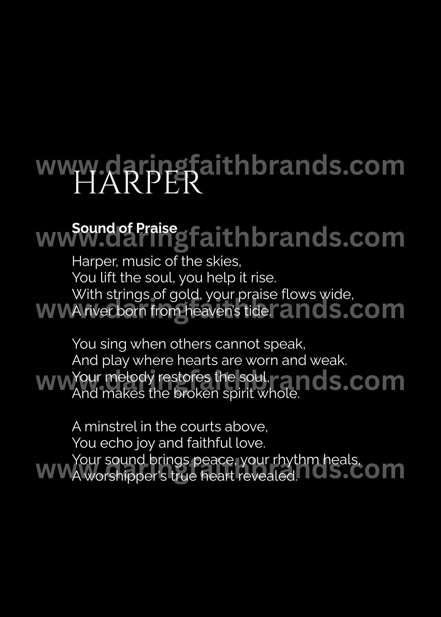 Harper - Custom Name Meaning Poem - Digital Download