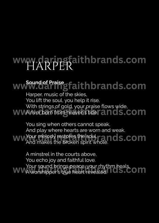 Harper - Custom Name Meaning Poem - Digital Download