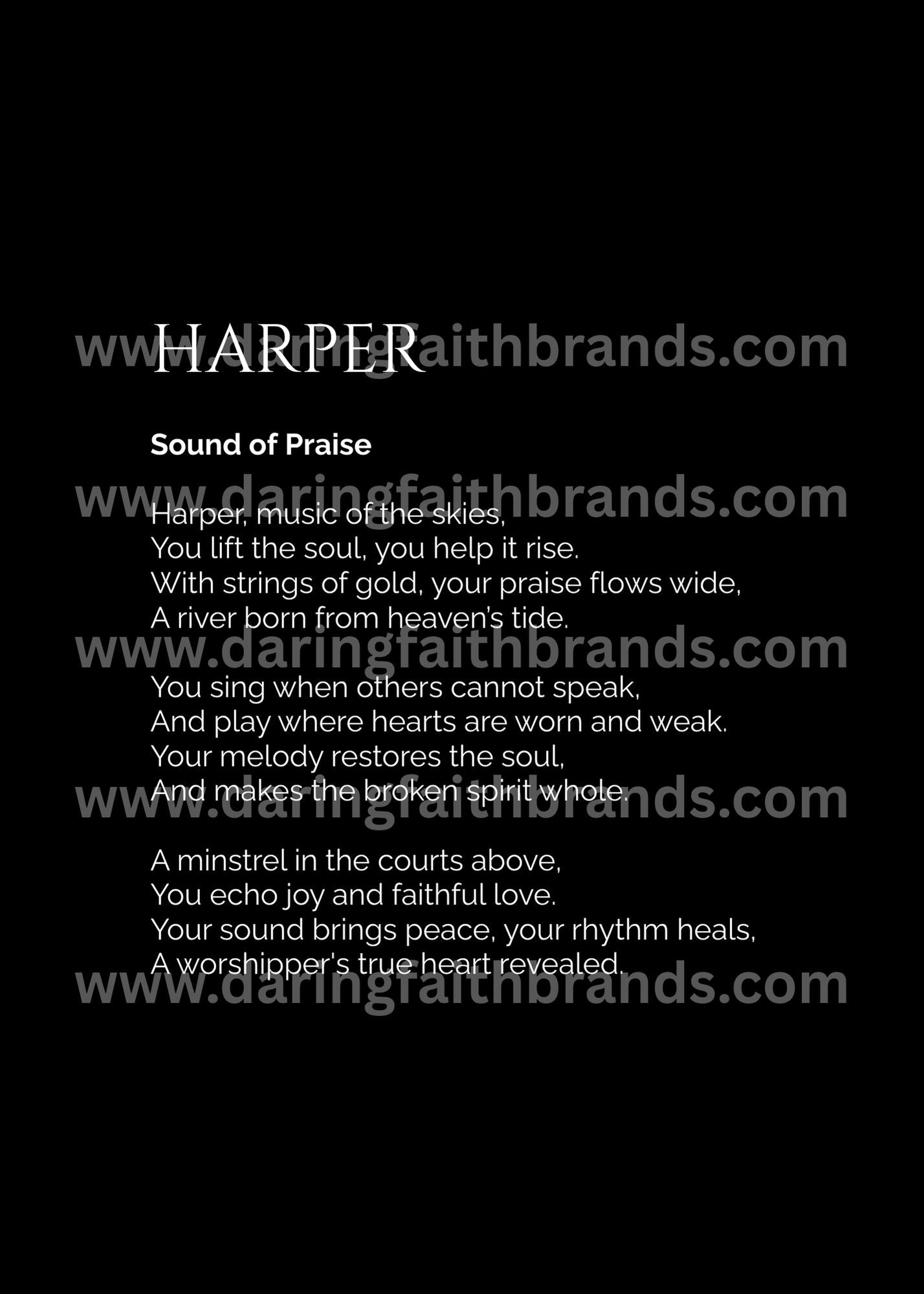 Harper - Custom Name Meaning Poem - Digital Download