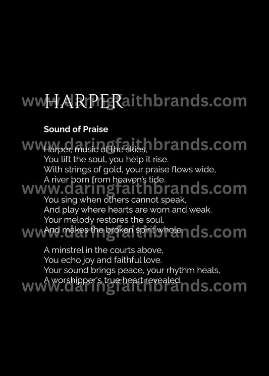 Harper - Custom Name Meaning Poem - Digital Download