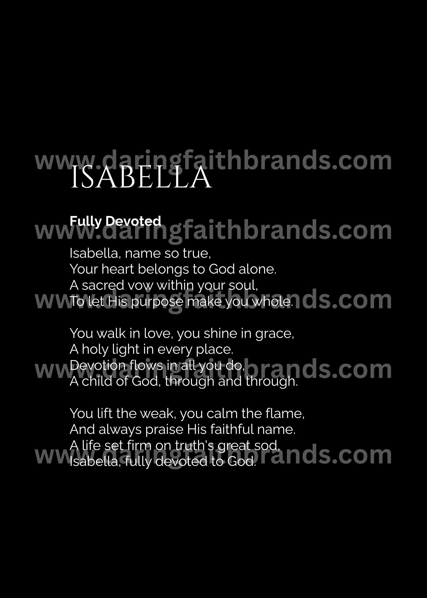 Isabella - Custom Name Meaning Poem - Digital Download