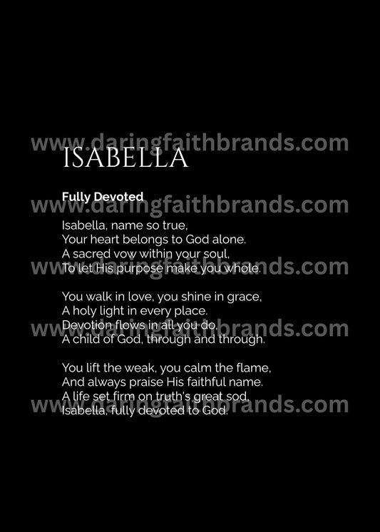 Isabella - Custom Name Meaning Poem - Digital Download