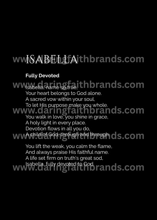 Isabella - Custom Name Meaning Poem - Digital Download