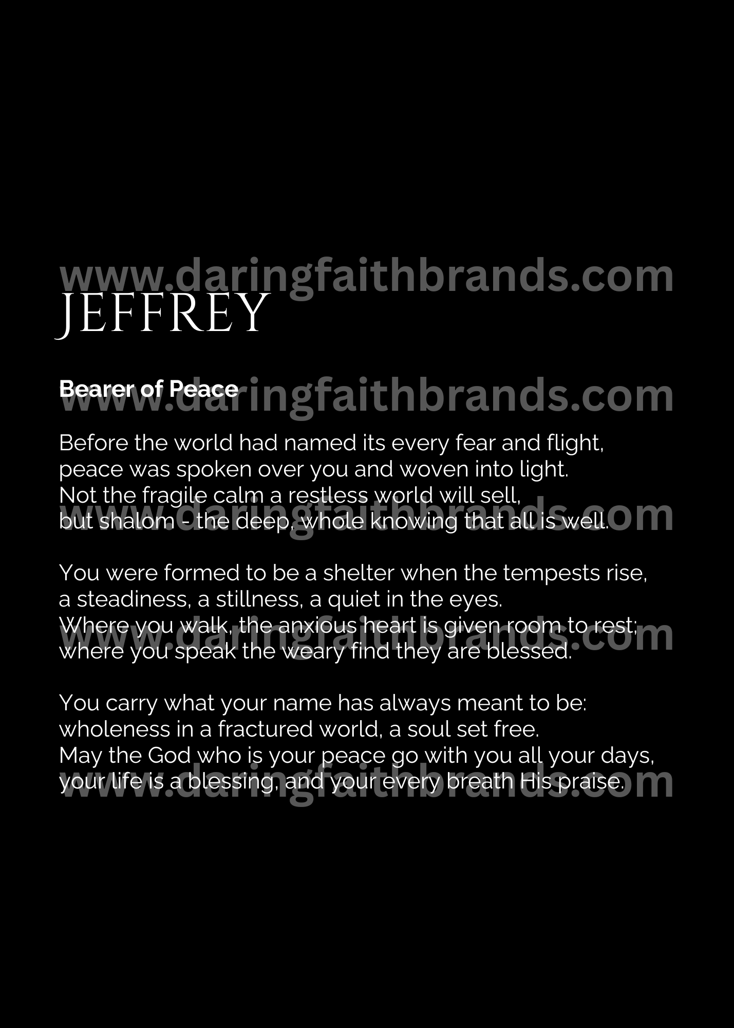 Jeffrey - Custom Name Meaning Poem - Digital Download