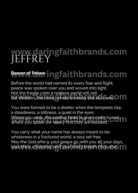 Jeffrey - Custom Name Meaning Poem - Digital Download
