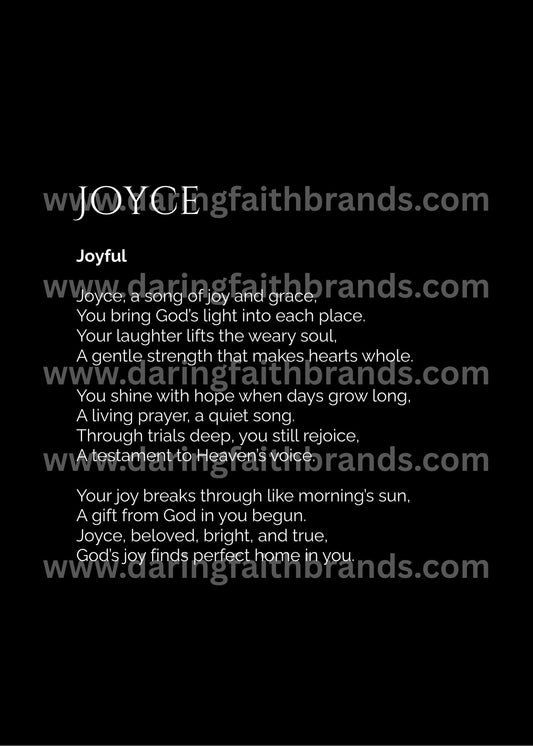 Joyce - Custom Name Meaning Poem - Digital Download