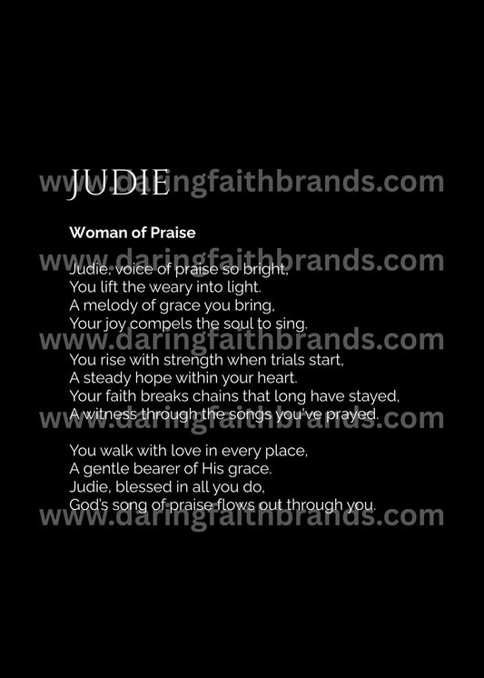 Judie - Custom Name Meaning Poem - Digital Download