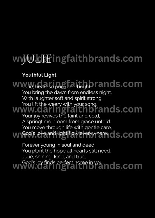 Julie - Custom Name Meaning Poem - Digital Download