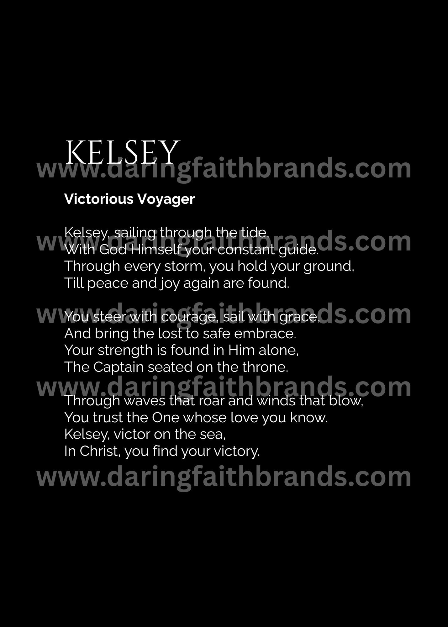 Kelsey - Custom Name Meaning Poem - Digital Download