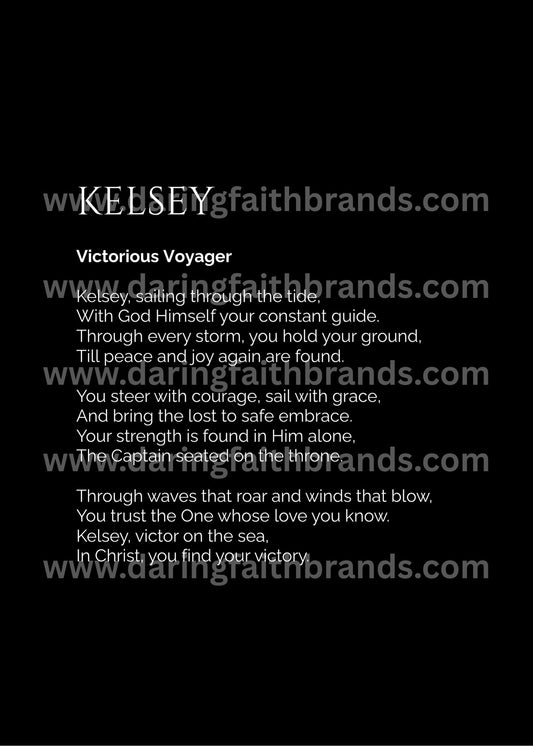 Kelsey - Custom Name Meaning Poem - Digital Download
