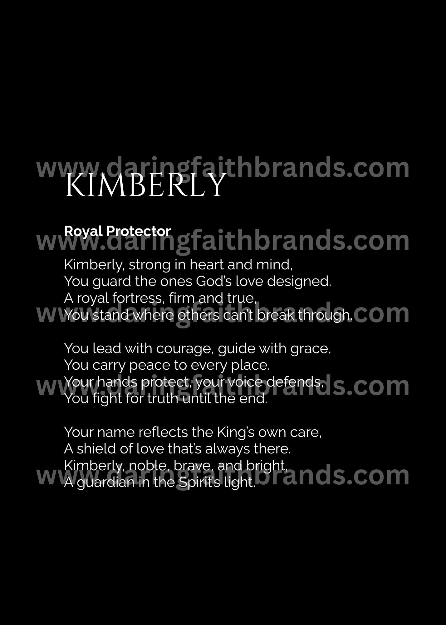 Kimberly - Custom Name Meaning Poem - Digital Download